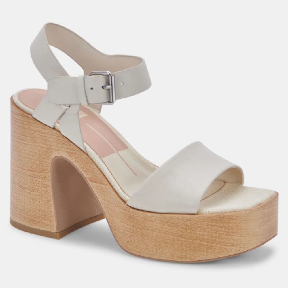 Wallis Heels in Ivory Leather Size 7 NBW NWT